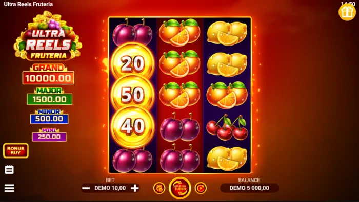 Ultra Reels Fruteria - main 3x5 game screen